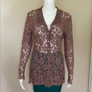 Vintage Lolita Lempicka Lace Cardigan. Made in France.